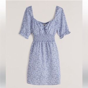 Abercrombie Fitch babydoll smocked ruffle mini floral dress cottagecore prairie